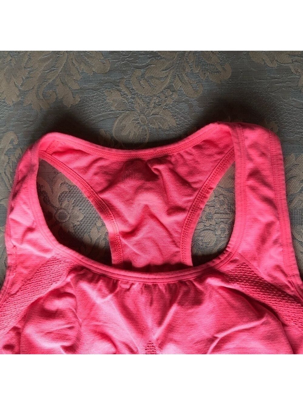 Neon coral medium impact racer back sports bra size medium - Picture 3 of 13